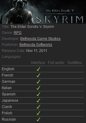 The Elder Scrolls V: Skyrim Steam - Click Image to Close